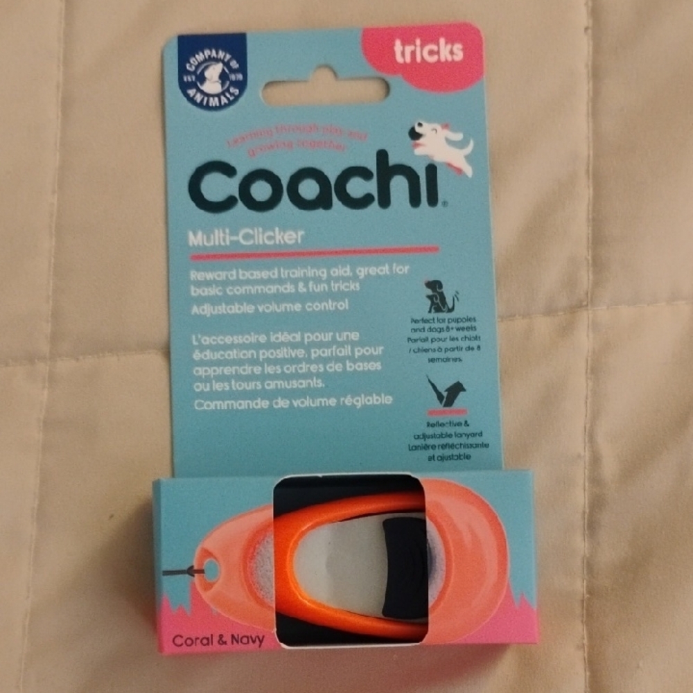 Coach Multi-Clicker in Coral and Navy